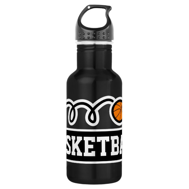 Botella De Agua Nombres personalizados deportes de baloncesto (Anverso)