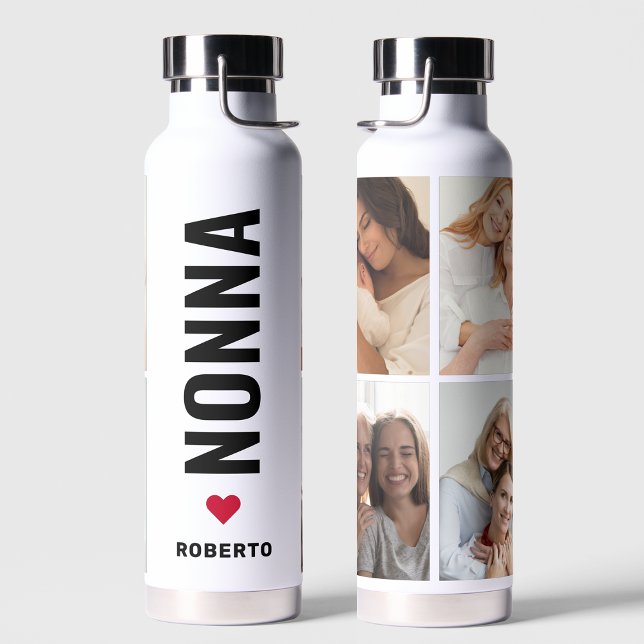 Botella De Agua Nonna | Nombre personalizado de la abuela italiana (Subido por el creador)