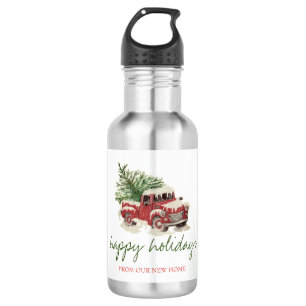 Botella De Agua Nos hemos mudado,Camión Rojo,Pino Navidad