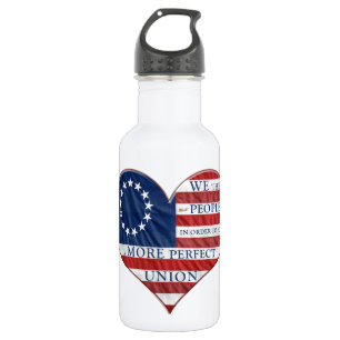 Botella De Agua Nosotros, el pueblo, el corazón de la bandera esta
