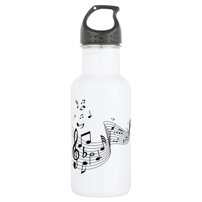 Botella De Agua Notas musicales en plata (Anverso)