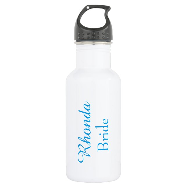 Botella De Agua Novia en azul (Anverso)