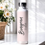 Botella De Agua Novia Rubor Pink Bridal Shower Gift<br><div class="desc">Novia Rubor Botella de agua rosada para Boda,  fiesta nupcial,  ducha de novia,  fiesta de soltera. Vea más productos con este diseño en la colección de abajo.</div>