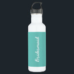 Botella De Agua Noviaria Monogramas Boda Regalo Favor Blanco Verde<br><div class="desc">¡Un regalo perfecto para las damas de honor! Siéntase libre de cambiar el color de fondo y puede tener el personalizar de cambiar el texto para adaptarlo a un destinatario diferente para un evento diferente si lo desea!</div>