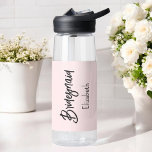 Botella De Agua Noviaria Rubor Pink Bridal Shower<br><div class="desc">Novia Rubor Botella de agua rosada para Boda,  fiesta nupcial,  ducha de novia,  fiesta de soltera. Vea más productos con este diseño en la colección de abajo.</div>