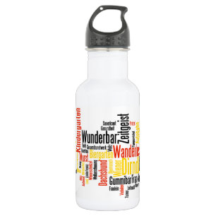 Botella De Agua Nube alemana de la palabra - Deutsche Wortwolke