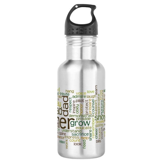 Botella De Agua Nube de la palabra del padre (Anverso)