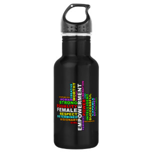 Botella De Agua Nube de palabras de mujeres fuertes