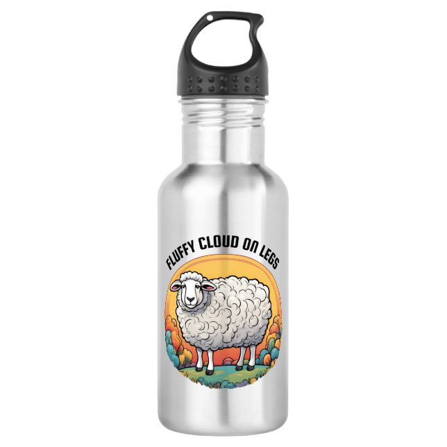 Botella De Agua Nube Fluffy En Las Piernas (Anverso)