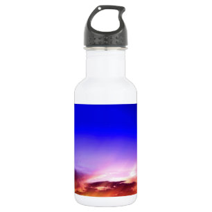 Botella De Agua Nubes de sol y cielo azul
