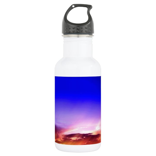 Botella De Agua Nubes de sol y cielo azul (Anverso)