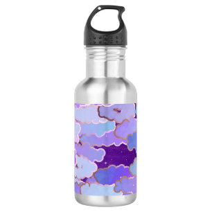 Botella De Agua Nubes japonesas, crepúsculo, violeta y púrpura int