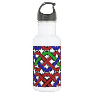 Botella De Agua Nudos celtos azules, verdes y rojos