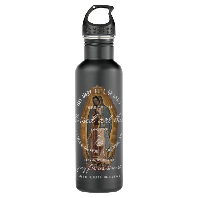 Botella De Agua Nuestra Señora de Guadalupe Hail Mary Prayer Gi Ca (Anverso)