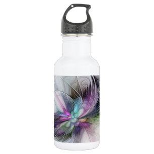 Botella De Agua Nueva vida, arte fantástico abstracto fractal colo
