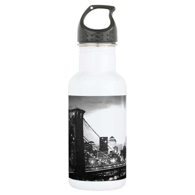 Botella De Agua Nueva York en blanco y negro (Anverso)