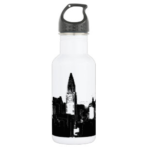 Botella De Agua Nueva York en blanco y negro