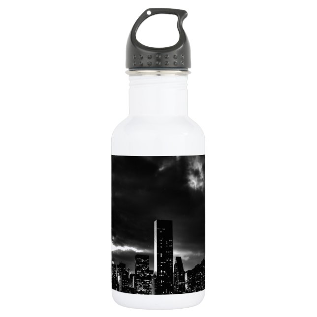 Botella De Agua Nueva York en blanco y negro (Anverso)