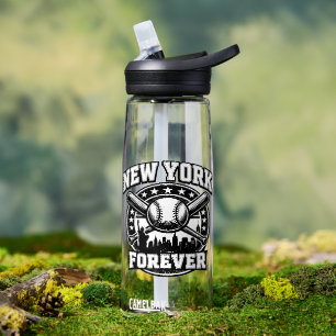 Botella De Agua Nueva York por siempre – Silueta de béisbol vintag