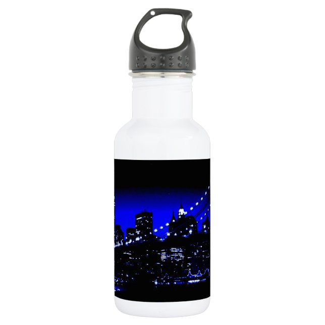 Botella De Agua Nueva York y la noche azul (Anverso)