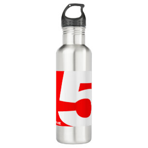 BOTELLA DE AGUA NÚMERO-5-ROJO