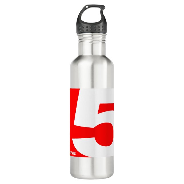 BOTELLA DE AGUA NÚMERO-5-ROJO (Anverso)