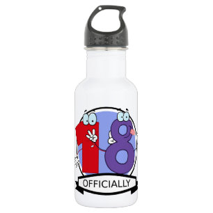 Botella De Agua Número de cumpleaños oficial 18