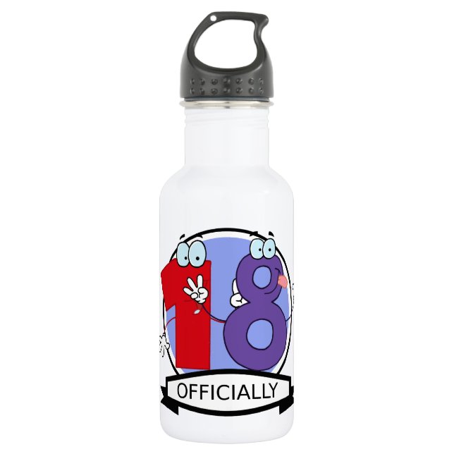 Botella De Agua Número de cumpleaños oficial 18 (Anverso)