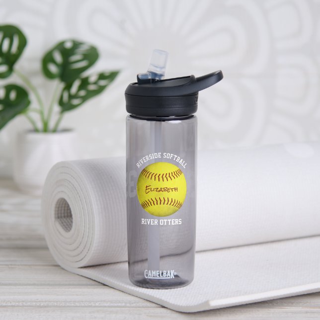Botella De Agua número jersey del jugador de softbol (Yoga)
