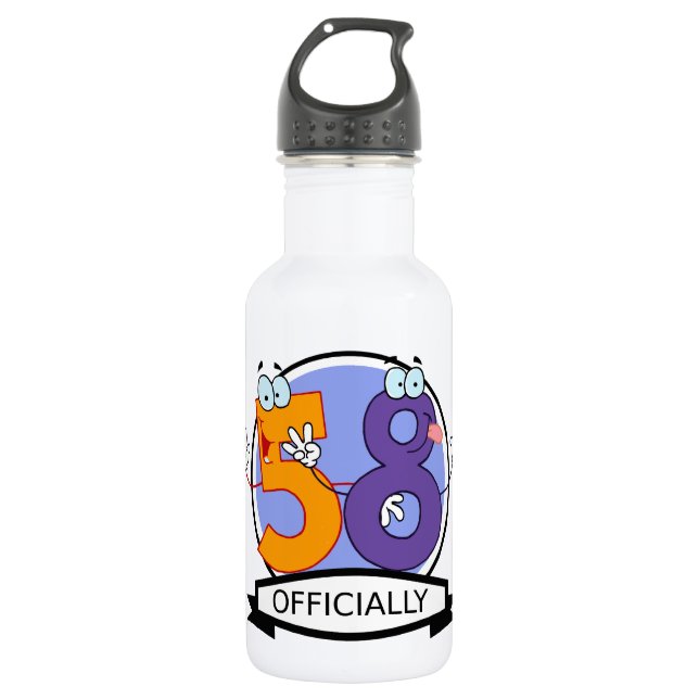 Botella De Agua Número oficial de cumpleaños número 58 (Anverso)