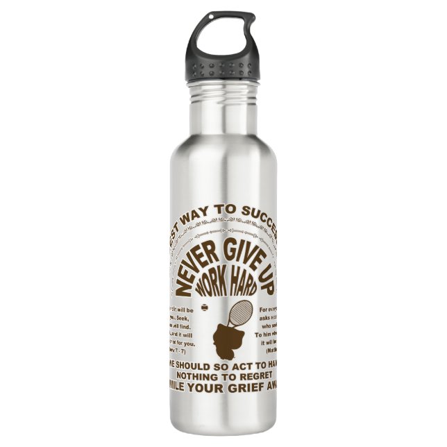Botella De Agua Nunca se rindan (tenis) (Anverso)