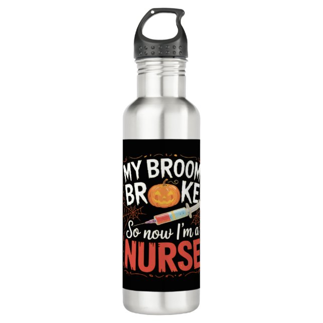 Botella De Agua Nurse Funny Halloween Nursing Essential T-Shirt (Anverso)