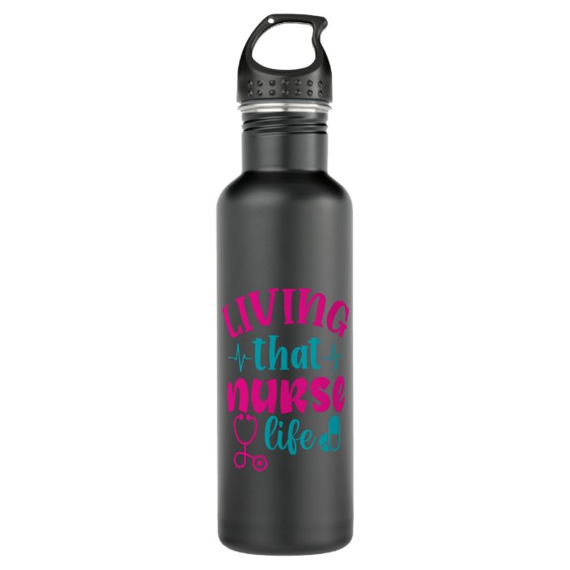 Botella De Agua Nurse Gift | Living That Nurse Life (Anverso)