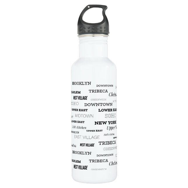 Botella De Agua NYC New York Vecindario Steless Water Bo (Anverso)