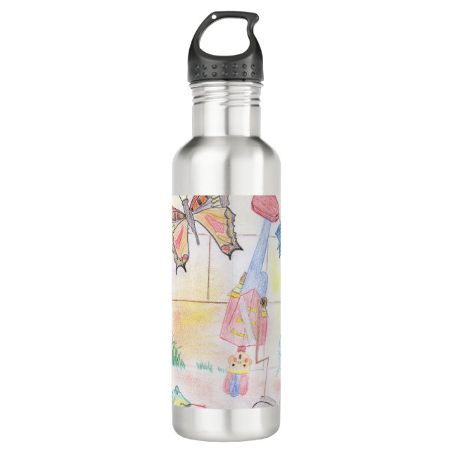 Botella De Agua Obra de arte de niños personalizados, juguete de d (Anverso)