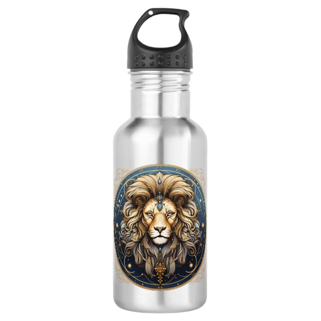 Botella De Agua Obra de arte de símbolos de Leo impactante (Anverso)