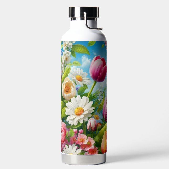 Botella De Agua Obra de arte floral/primavera (Izquierda)