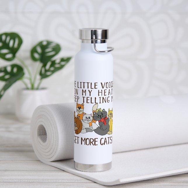 Botella De Agua Obtener más gatos diciendo graciosamente (Yoga)