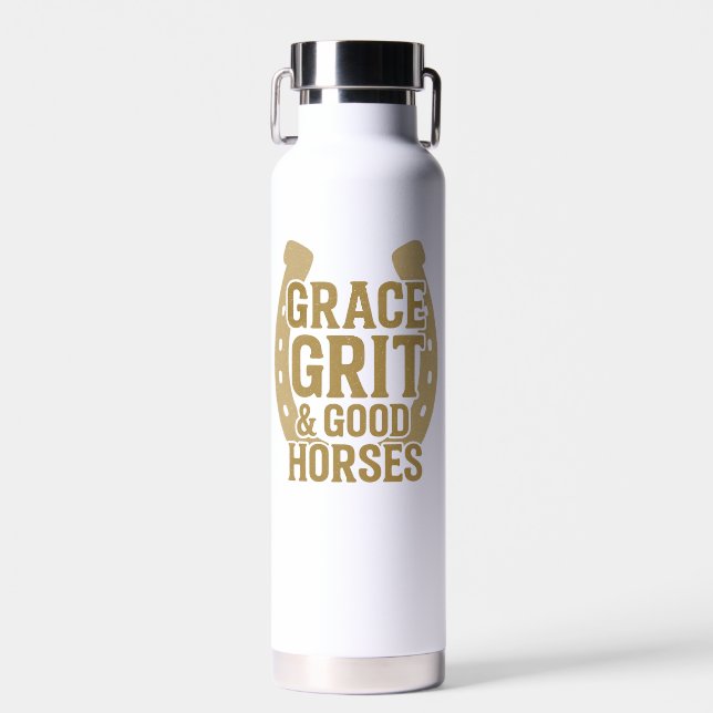 Botella de agua occidental Grace, Grit & Good Hors (Delantero)