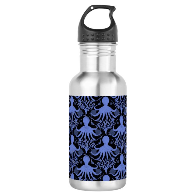 Botella De Agua Octopus (dark background) (Anverso)