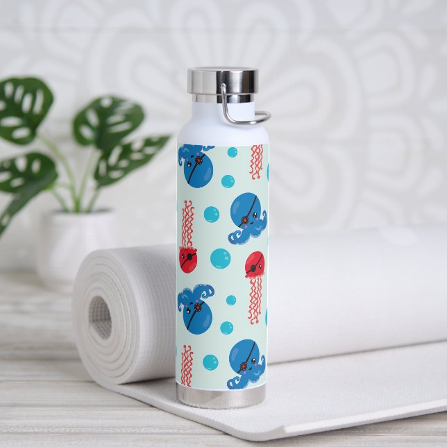 Botella De Agua Octopus pirata, medusas piratas, animales marinos (Yoga)