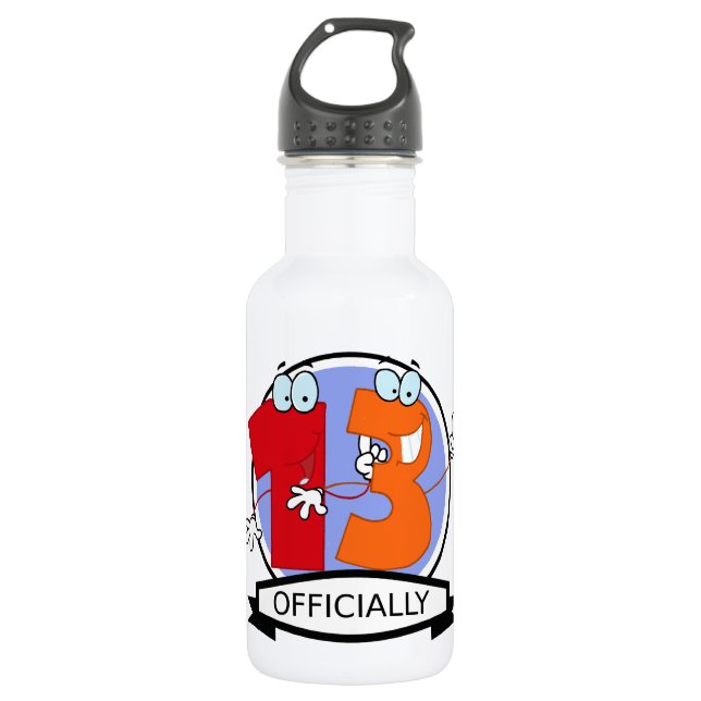 Botella De Agua Oficialmente bandera de 13 cumpleaños (Anverso)