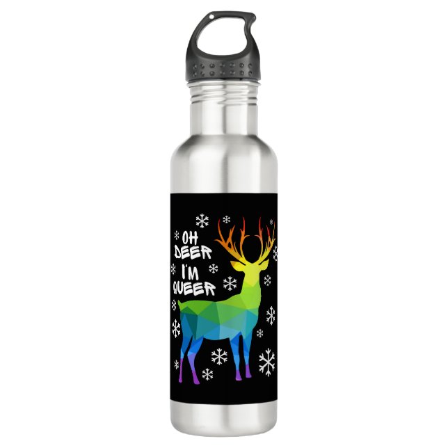 Botella De Agua Oh Deer, Soy Navidades Lesbianas Gays De Lgbt. (Anverso)