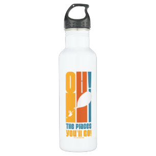 Botella De Agua ¡Oh, los lugares a los que vas! Tipografía retro a