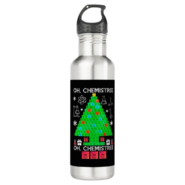 Botella De Agua Oh Químist Chemist Tree Funny Science Navidades (Anverso)