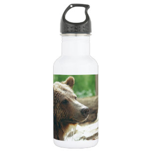 Botella De Agua Ojos animales de la cara del oso adorable lindo de