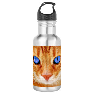 Botella De Agua Ojos de gato cara caballa roja gato