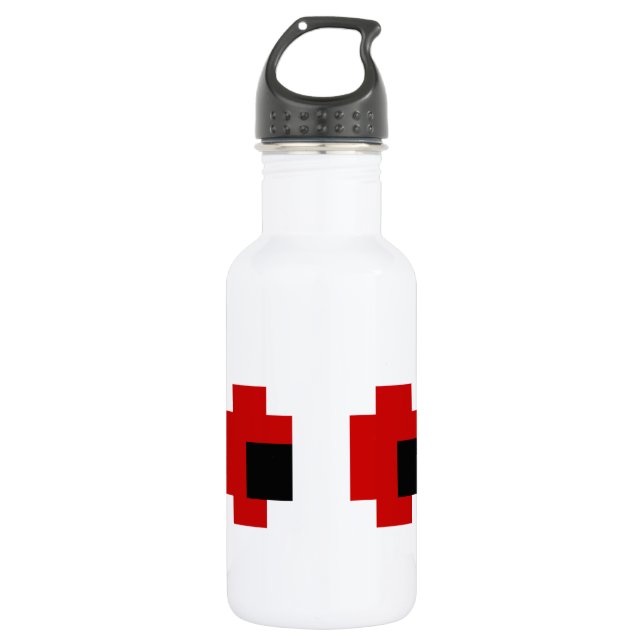 Botella De Agua Ojos rojos fantasmagóricos de 8 bits (Anverso)