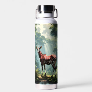 Botella De Agua Okapi En La Selva, (Cebra Jirafa)