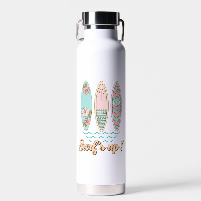 Botella De Agua Olas altas Tablas de surf de playa de verano Tropi (Delantero)